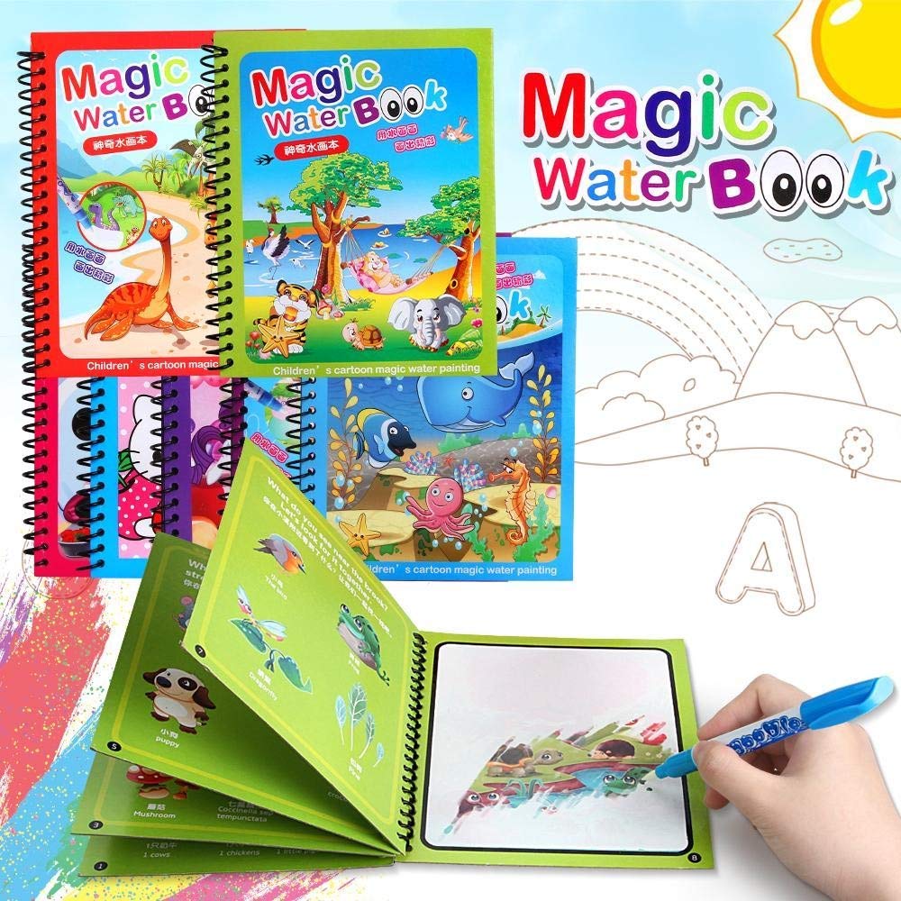 Quick Dry Re-Usable Magic Coloring Water Book  (Random Design)