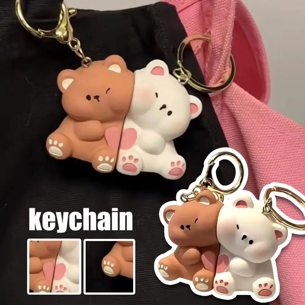 Cute Magnetic Cartoon Animal Keychains