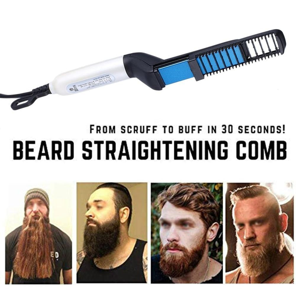 Men's Beard Straightener and Hair Comb Curling